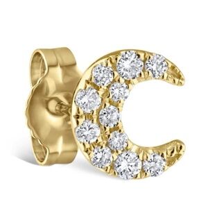 Maria Tash Gold Crescent Moon Diamond Earring 4.5mm